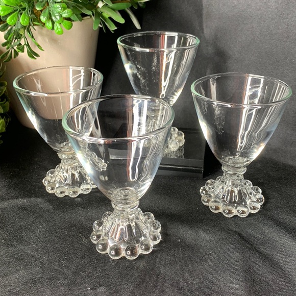 Set of 4 VTG MCM Berwick Boopie Clear liquor cocktail glasses by ANCHOR HOCKING - Picture 2 of 8